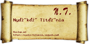 Nyókó Titánia névjegykártya